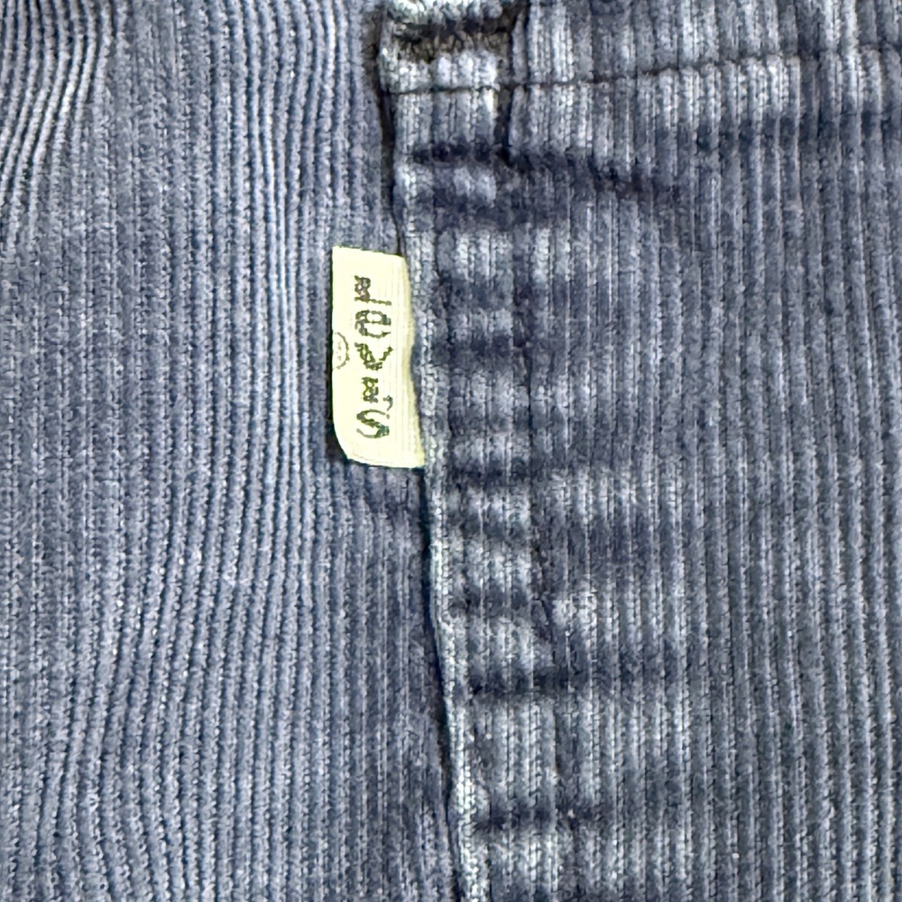 Vintage Levis Corduroy Pants Mens 33 Blue Gray Straight Leg White Tab 5 Pocket